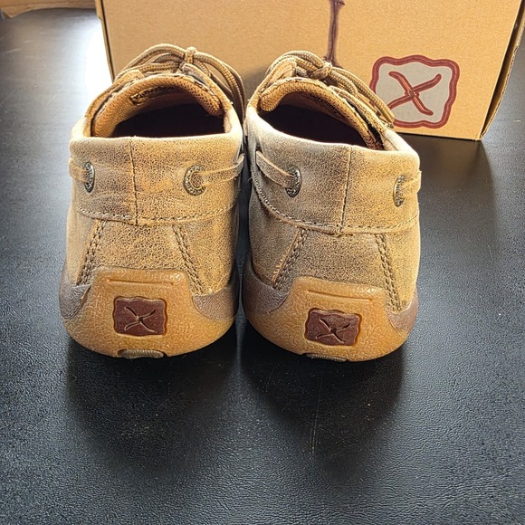 Twisted X Brown Leather Bomber‎ Fish Driving Mocs Boots 6.5 - Picture 3 of 10